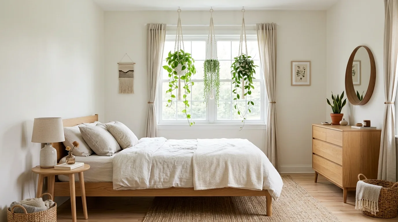 Use warm wood to ground the boho look